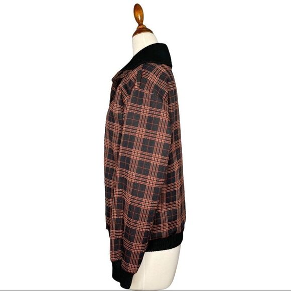 Vintage Sutter Place Red Tartan Plaid Button Front Light Jacket Pullover Medium - Picture 6 of 10